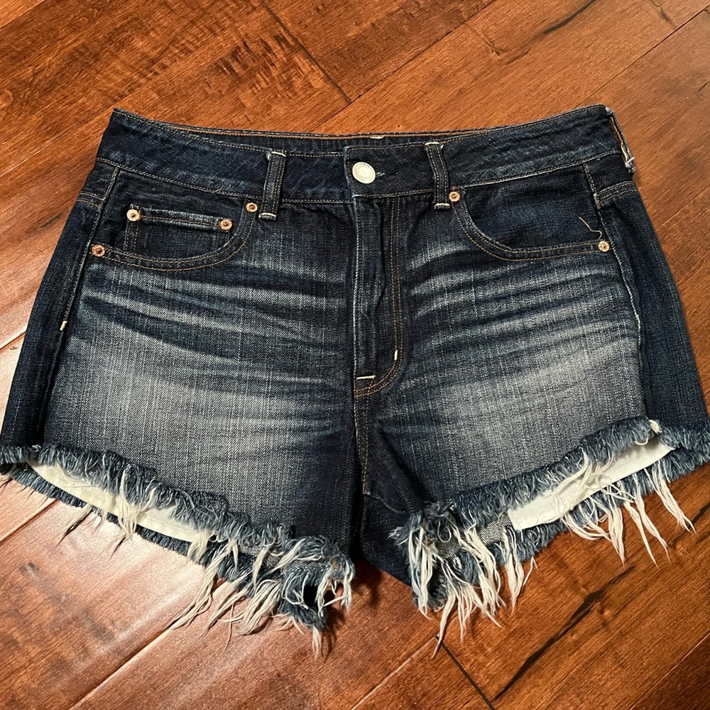 Denim Frayed Hem Women's Shorts